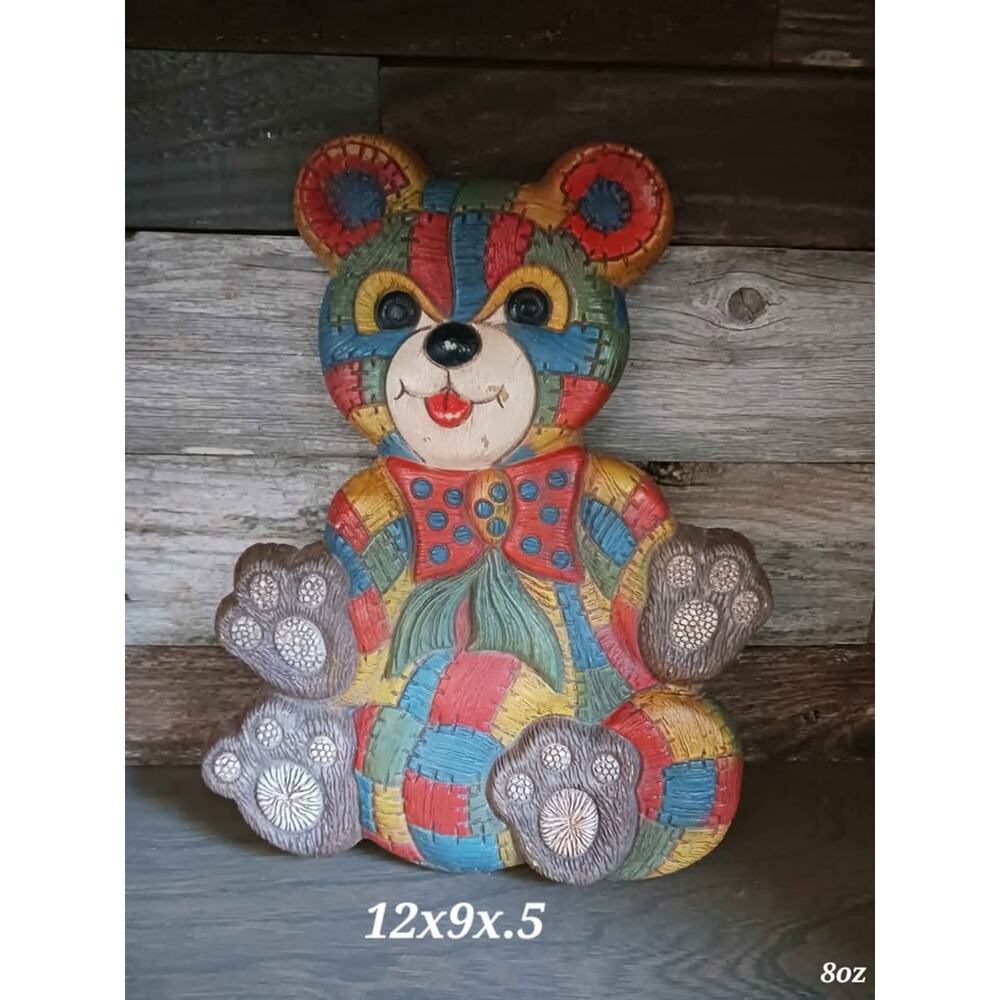 Vintage patchwork foam teddy bear